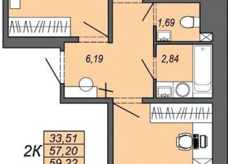 Продам 2-ком. квартиру, 61.2 м2, Хабаровский край, Сергеевская улица, 5Г