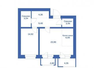 Продаю 2-комнатную квартиру, 74.7 м2, Новосибирская область, автодорога № 11