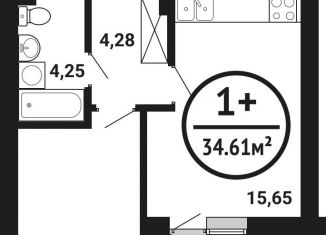 Продажа 1-комнатной квартиры, 34.6 м2, Республика Башкортостан