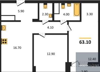 Продам 2-комнатную квартиру, 63.1 м2, Воронеж, Железнодорожный район, бульвар Содружества, 1