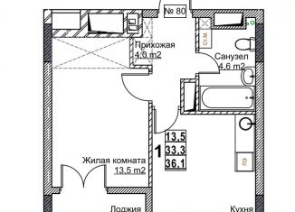 Продажа 1-ком. квартиры, 36.1 м2, Нижний Новгород