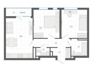 2-ком. квартира на продажу, 59.2 м2, Екатеринбург, метро Чкаловская, улица Академика Парина, 12/6