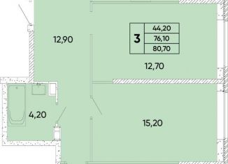 Продается 3-комнатная квартира, 80.7 м2, Ростов-на-Дону, Пролетарский район, проспект 40-летия Победы, 113/1