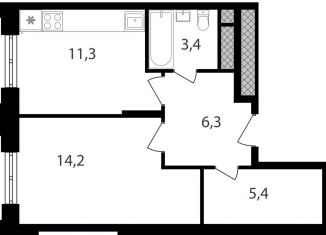 Продажа однокомнатной квартиры, 40.6 м2, Москва