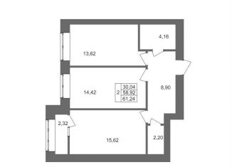 Продажа 2-ком. квартиры, 61.2 м2, Волгоград, Смольная улица, 27А