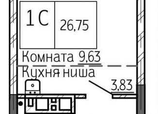 Продам квартиру студию, 26.8 м2, Новосибирск, метро Речной вокзал