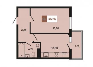 1-ком. квартира на продажу, 36.3 м2, поселок Темерницкий