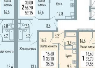 Продаю 2-ком. квартиру, 60 м2, Чебоксары, улица Академика РАН Х.М. Миначева, 11, Московский район