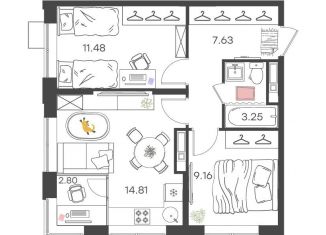 Продажа 2-ком. квартиры, 49.1 м2, Нижний Новгород