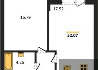 Продается 1-комнатная квартира, 52.1 м2, Воронеж, улица Ворошилова, 90лит12