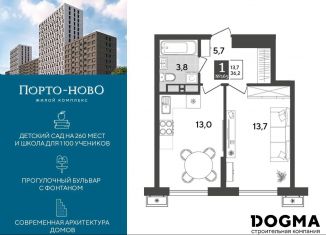 Продам однокомнатную квартиру, 36.2 м2, Новороссийск