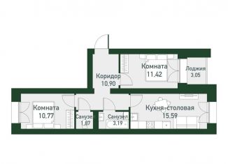 Продаю 2-ком. квартиру, 54.2 м2, Екатеринбург, метро Чкаловская