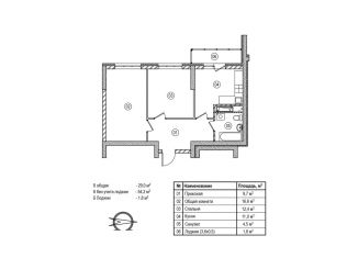 2-ком. квартира на продажу, 56 м2, Кемерово