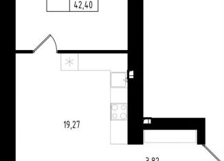 Продам 1-комнатную квартиру, 42.4 м2, Казань, Авиастроительный район, улица Михаила Миля, 3