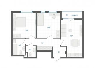 Продам 2-комнатную квартиру, 64.7 м2, Екатеринбург, метро Чкаловская, улица Академика Парина, 12/6