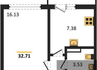 Продаю однокомнатную квартиру, 32.7 м2, Воронежская область