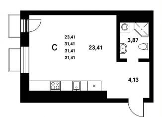 Продам квартиру студию, 31.4 м2, Воронеж, Железнодорожный район, набережная Чуева, 7