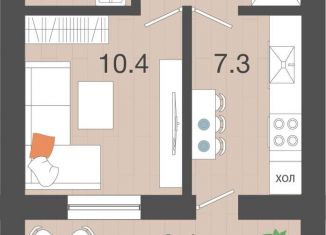 Продажа 1-ком. квартиры, 27.6 м2, Калининградская область, Уютная улица