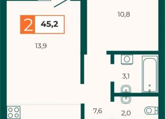 Продажа 1-комнатной квартиры, 45.2 м2, Екатеринбург, метро Геологическая, улица Репина, 131/1