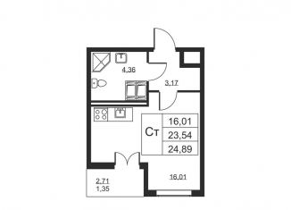 Квартира на продажу студия, 24.9 м2, Ленинградская область