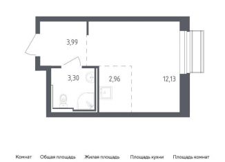 Квартира на продажу студия, 22.4 м2, село Лайково, микрорайон Город-событие, 54