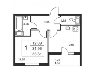 Продажа 1-ком. квартиры, 33.8 м2, Ленинградская область