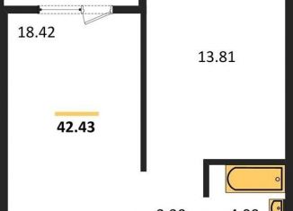 Продается однокомнатная квартира, 42.3 м2, Новосибирская область