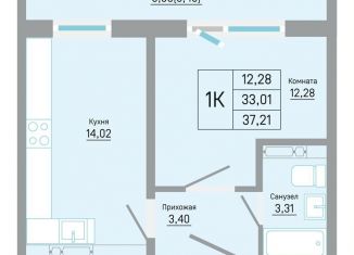 Продается 1-комнатная квартира, 37.2 м2, Пермь