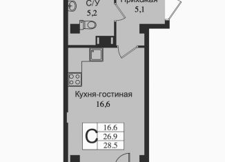 Продается квартира студия, 29 м2, Ленинградская область