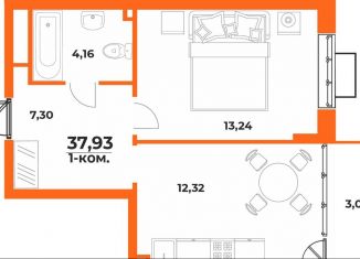 Однокомнатная квартира на продажу, 37.9 м2, Хабаровский край