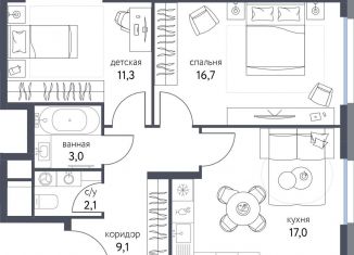 Продаю 2-комнатную квартиру, 59.2 м2, Москва, ВАО, Тагильская улица, 4В