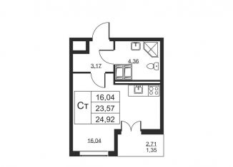 Квартира на продажу студия, 24.9 м2, Ленинградская область