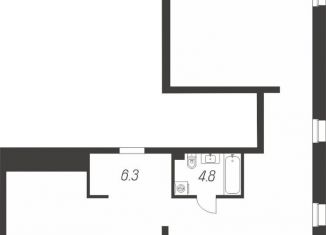 1-комнатная квартира на продажу, 123.3 м2, Тула, улица Михеева, 9