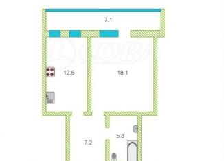 Продажа 1-комнатной квартиры, 44 м2, Тюмень, улица Газовиков, 43