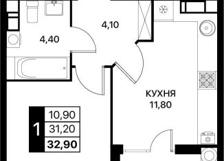 Продается 1-ком. квартира, 32.9 м2, Ростов-на-Дону