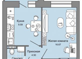 Однокомнатная квартира на продажу, 37 м2, Кировская область, улица 4-й Пятилетки, 82