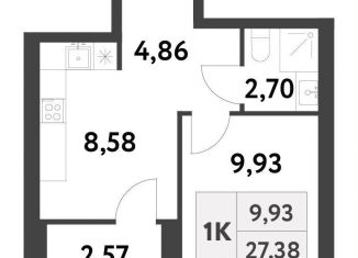 Продается 1-ком. квартира, 27.4 м2, Москва, 6-я улица Лесные Поляны