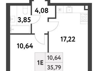 Продам 1-ком. квартиру, 35.8 м2, Москва, 6-я улица Лесные Поляны