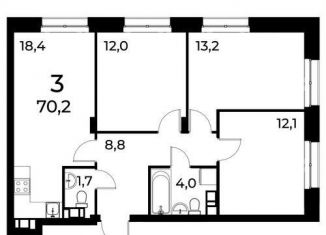 3-ком. квартира на продажу, 70.2 м2, Нижний Новгород, Московский район