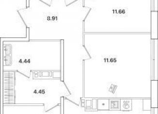 Продаю трехкомнатную квартиру, 76.1 м2, Санкт-Петербург, муниципальный округ Полюстрово