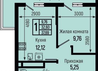 Продается 1-комнатная квартира, 37.7 м2, село Небуг