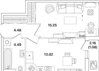 Продам 1-комнатную квартиру, 39.1 м2, Санкт-Петербург, метро Академическая