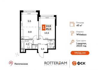 Продам двухкомнатную квартиру, 45 м2, Москва, метро Нагатинская, Варшавское шоссе, 37Ак1