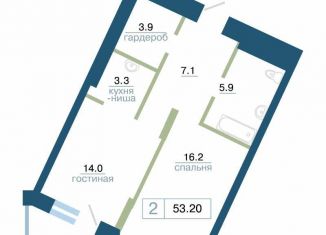 Продается 1-ком. квартира, 53.2 м2, Красноярск, Железнодорожный район, улица Профсоюзов, 2