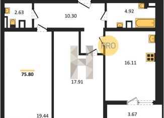 Продам 2-ком. квартиру, 75.8 м2, Таганрог, Инструментальная улица, 23-2