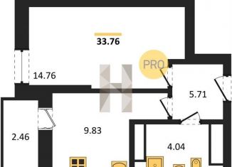 Продаю 1-комнатную квартиру, 35.6 м2, Ростов-на-Дону, Октябрьский район