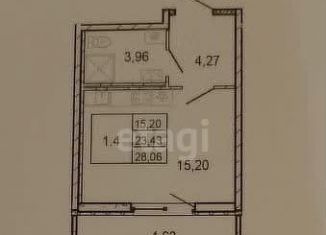 Продам квартиру студию, 28.1 м2, деревня Новосаратовка, улица Первых, 4к2