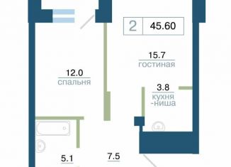 Продаю 1-ком. квартиру, 45.6 м2, Красноярский край, улица Профсоюзов, 1