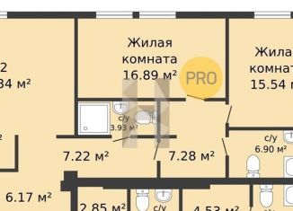 Продам 2-ком. квартиру, 96.1 м2, Ростов-на-Дону, Социалистическая улица, 118