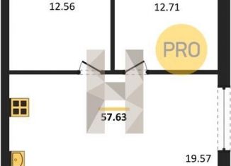 Продаю двухкомнатную квартиру, 57.6 м2, Новосибирск, Первомайский район